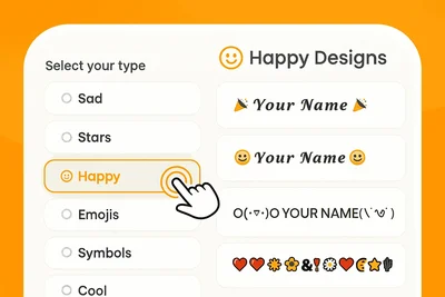 User choosing stylish font designs