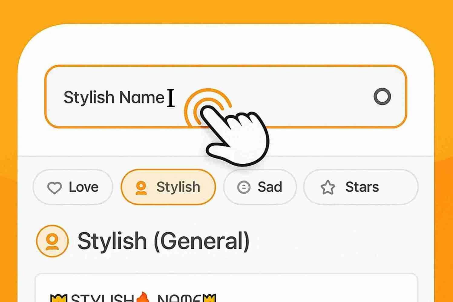 User is typing name to make it Stylish